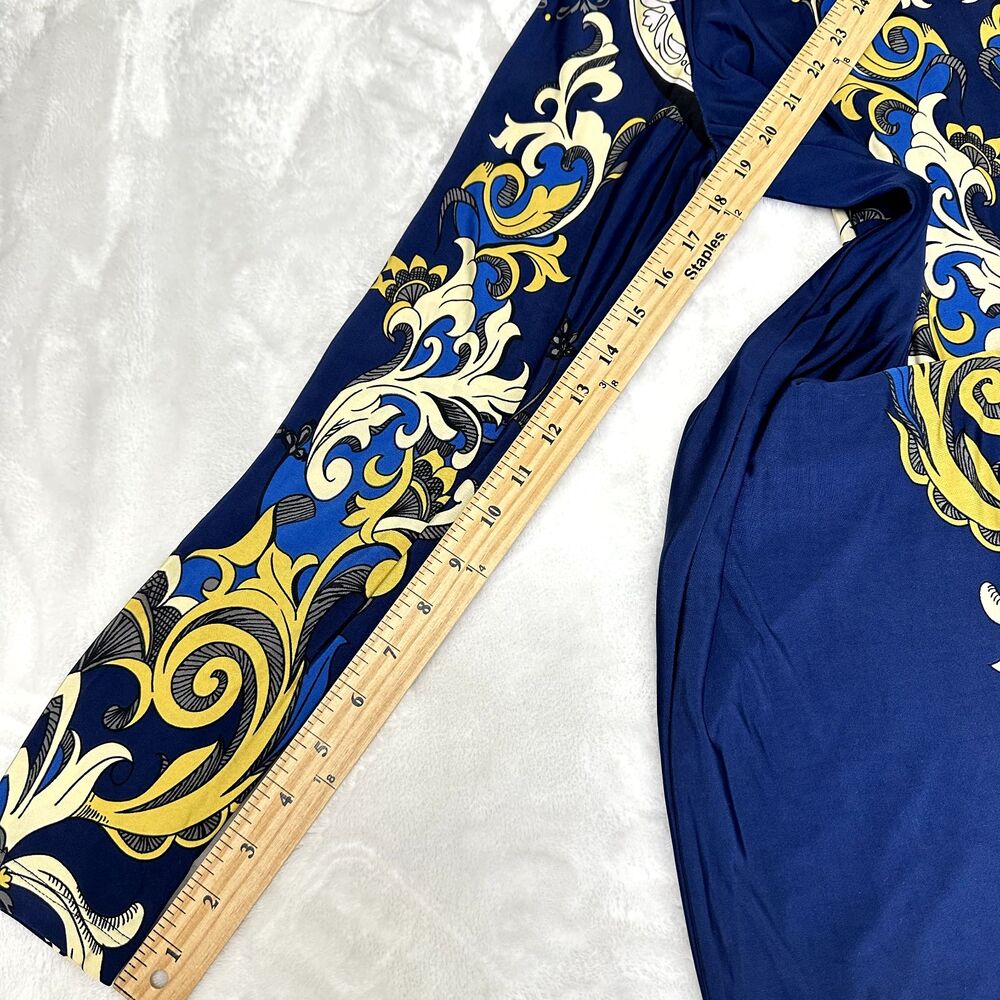 ANALILI Women's Blue Paisley Bodycon Long Sleeve Turtleneck Dress SZ M NWT - Picture 16 of 16